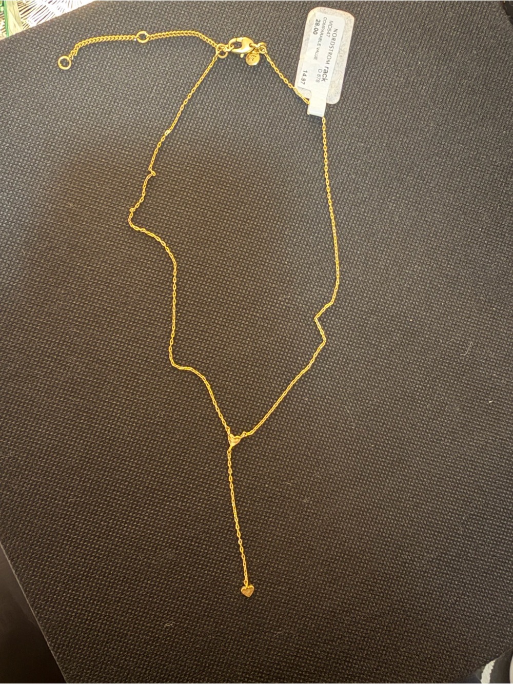 NWT Nordstrom Delicate Gold Y-Style Heart Pendant Necklace